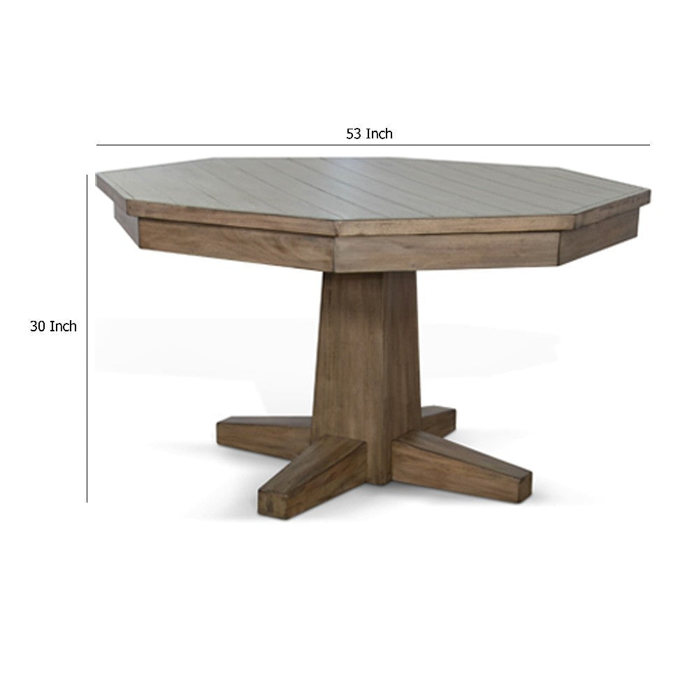 Yael Game Table w Reversible 53 Inch Black Felt Tabletop Brown Mahogany Wood BM333338