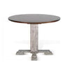Camie Dining Table | 40" Brown Round Top w Drop Leafs | Rustic Gray