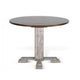 Camie Dining Table | 40" Brown Round Top w Drop Leafs | Rustic Gray