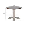 Camie Dining Table | 40" Brown Round Top w Drop Leafs | Rustic Gray