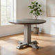 Camie Dining Table | 40" Brown Round Top w Drop Leafs | Rustic Gray