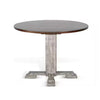 Camie Dining Table | 40" Brown Round Top w Drop Leafs | Rustic Gray