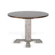 Camie Dining Table | 40" Brown Round Top w Drop Leafs | Rustic Gray