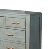 Rany Wide Dresser | 7 Drawers | Bronze Metal | Blue Mahogany Wood BM333341