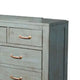 Rany Wide Dresser | 7 Drawers | Bronze Metal | Blue Mahogany Wood BM333341