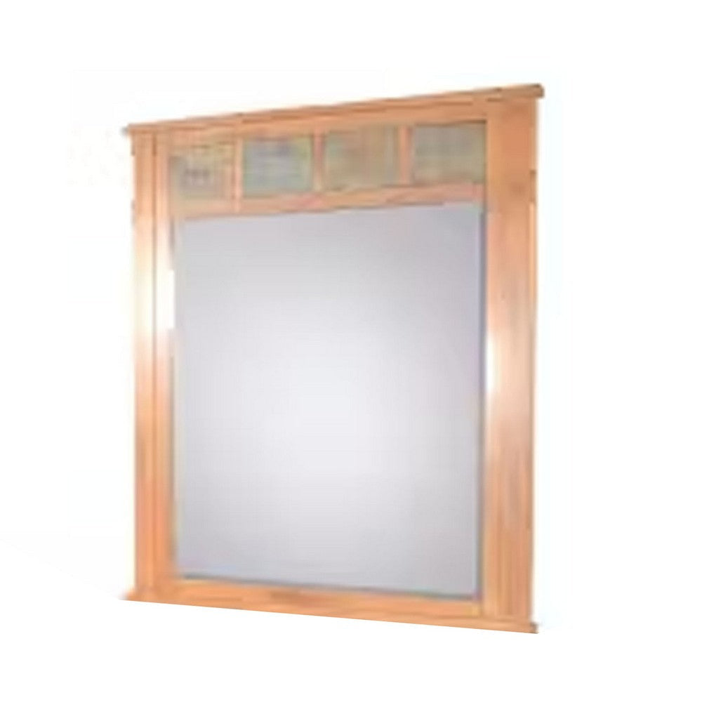 Marv Vanity Dresser Mirror | Natural Slate Inlay | Light Brown 46’’ BM333343