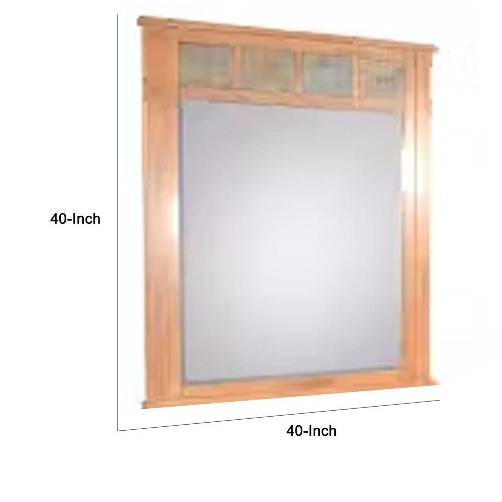 Marv Vanity Dresser Mirror | Natural Slate Inlay | Light Brown 46’’ BM333343