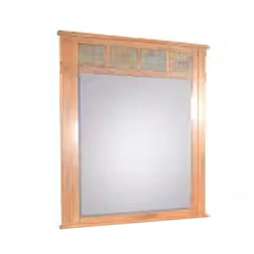 Marv Vanity Dresser Mirror | Natural Slate Inlay | Light Brown 46"