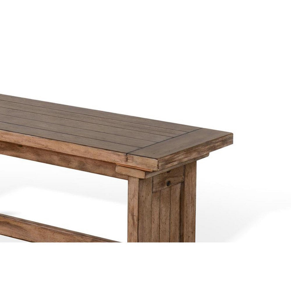 Yael Side Dining Bench | Plank Seat | Light Brown Mahogany Wood 48’’ BM333349