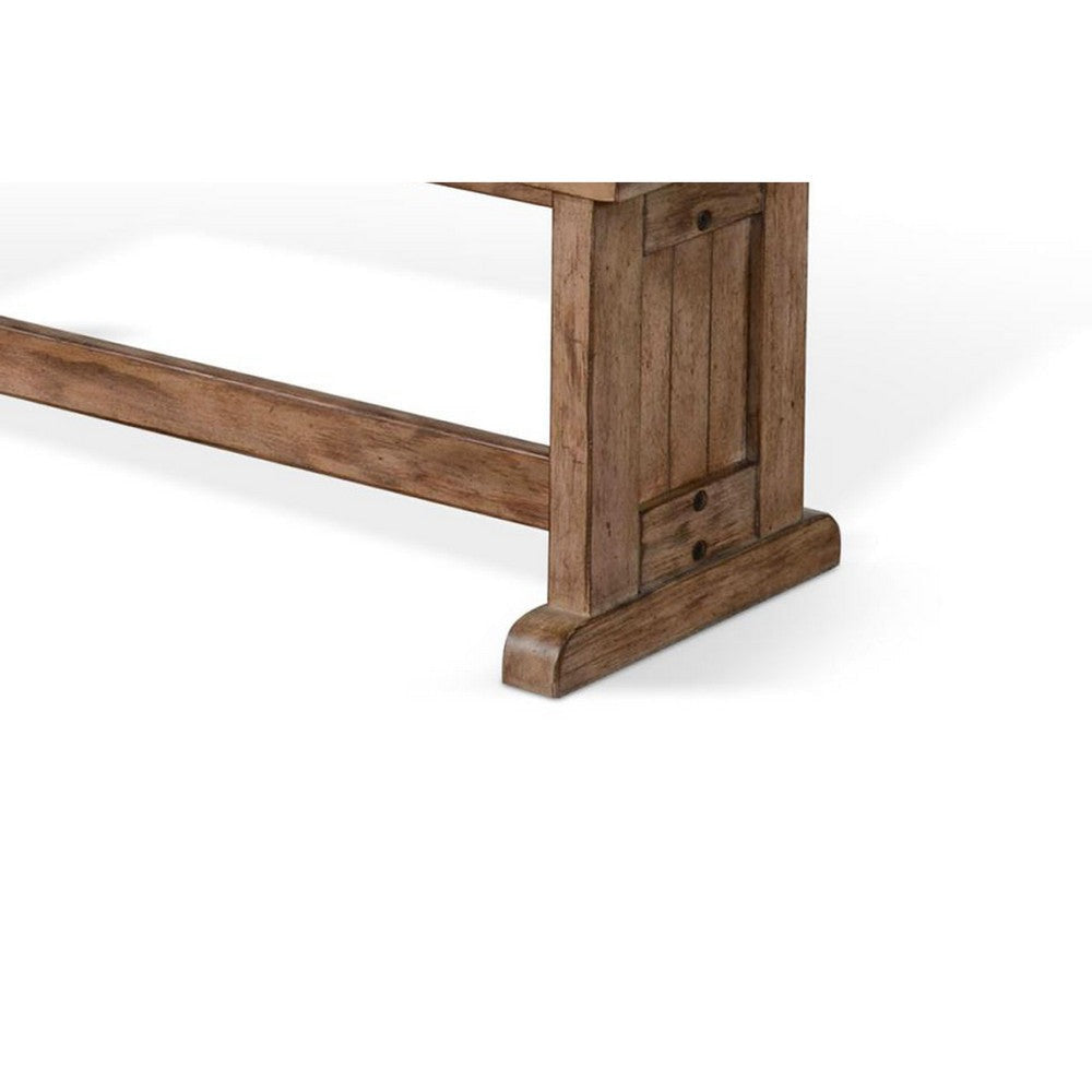 Yael Side Dining Bench | Plank Seat | Light Brown Mahogany Wood 48’’ BM333349