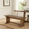 Yael Side Dining Bench | Plank Seat | Light Brown Mahogany Wood 48"