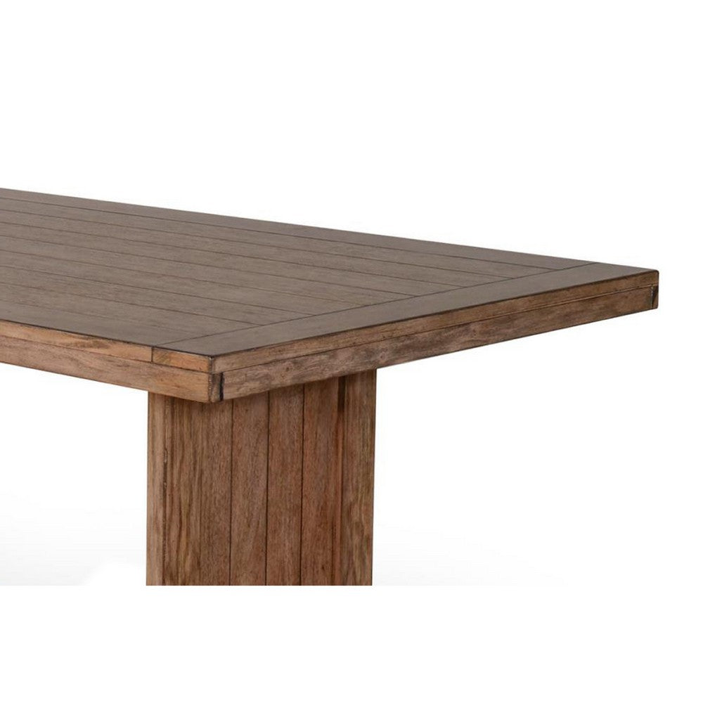 Yael Dining Table | 60" Rectangular Plank Top | Light Brown Mahogany