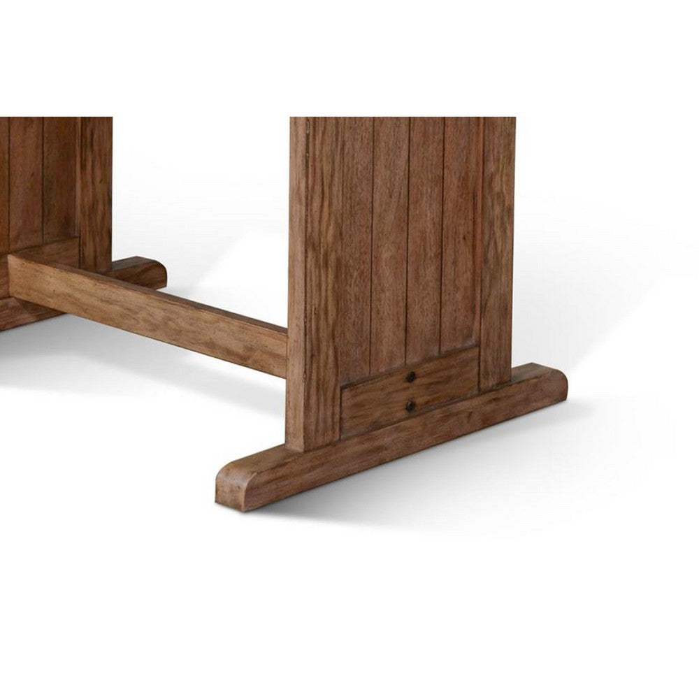 Yael Dining Table | 60" Rectangular Plank Top | Light Brown Mahogany