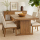 Yael Dining Table | 60" Rectangular Plank Top | Light Brown Mahogany