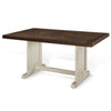 Orso Dining Table | 60" Rectangular Plank Top | Off White and Brown