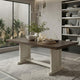 Orso Dining Table | 60" Rectangular Plank Top | Off White and Brown