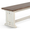 Dean Side Dining Bench | Plank Style Seat | Off White and Brown 48’’ BM333353