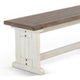Dean Side Dining Bench | Plank Style Seat | Off White and Brown 48’’ BM333353