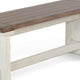 Dean Side Dining Bench | Plank Style Seat | Off White and Brown 48’’ BM333353