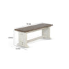 Dean Side Dining Bench | Plank Style Seat | Off White and Brown 48’’ BM333353