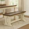 Dean Side Dining Bench | Plank Style Seat | Off White and Brown 48"