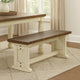 Dean Side Dining Bench | Plank Style Seat | Off White and Brown 48"