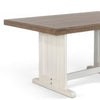 Dean Dining Table | 60" Rectangular Plank Top | Off White and Brown