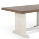 Dean Dining Table | 60" Rectangular Plank Top | Off White and Brown