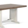 Dean Dining Table | 60" Rectangular Plank Top | Off White and Brown