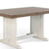 Dean Dining Table | 60" Rectangular Plank Top | Off White and Brown
