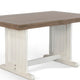 Dean Dining Table | 60" Rectangular Plank Top | Off White and Brown