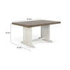 Dean Dining Table | 60" Rectangular Plank Top | Off White and Brown