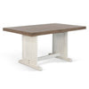 Dean Dining Table | 60" Rectangular Plank Top | Off White and Brown