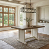 Dean Dining Table | 60" Rectangular Plank Top | Off White and Brown