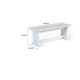 Sime Side Dining Bench | Plank Style | Off White Mahogany Wood 48’’ BM333355