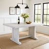 Sime Dining Table | 60" Rectangular Plank Top Off White Mahogany Wood