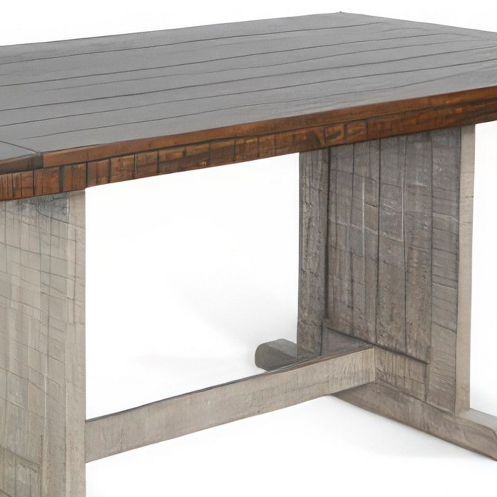 Camie Dining Table | 60" Rectangular Plank Top | Dark Brown n Gray
