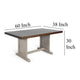 Camie Dining Table | 60" Rectangular Plank Top | Dark Brown n Gray
