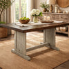 Camie Dining Table | 60" Rectangular Plank Top | Dark Brown n Gray