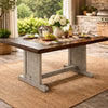 Camie Dining Table | 60" Rectangular Plank Top | Dark Brown n Gray