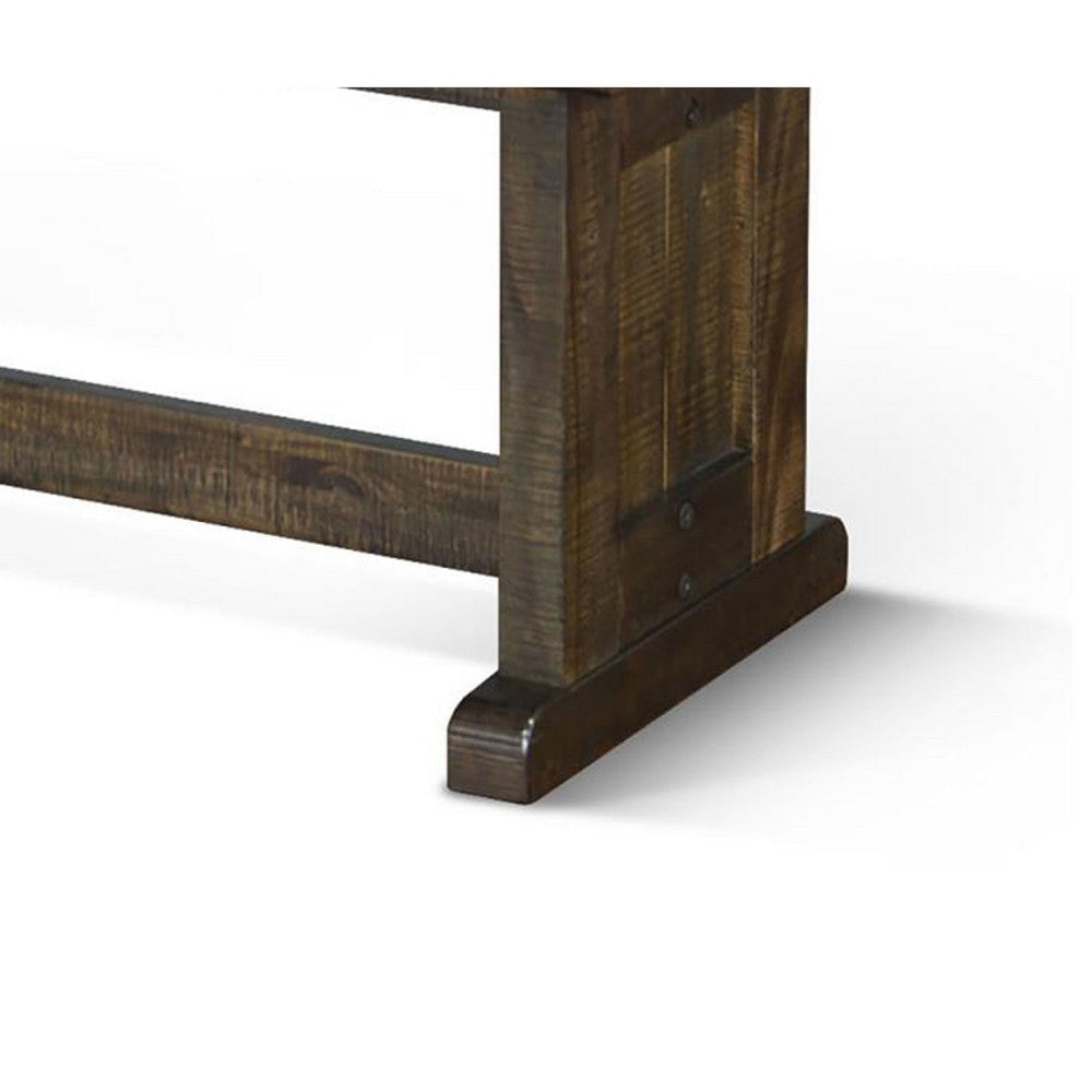 Camie Side Dining Bench | Plank Seat | Dark Brown Mahogany Wood 48’’ BM333359