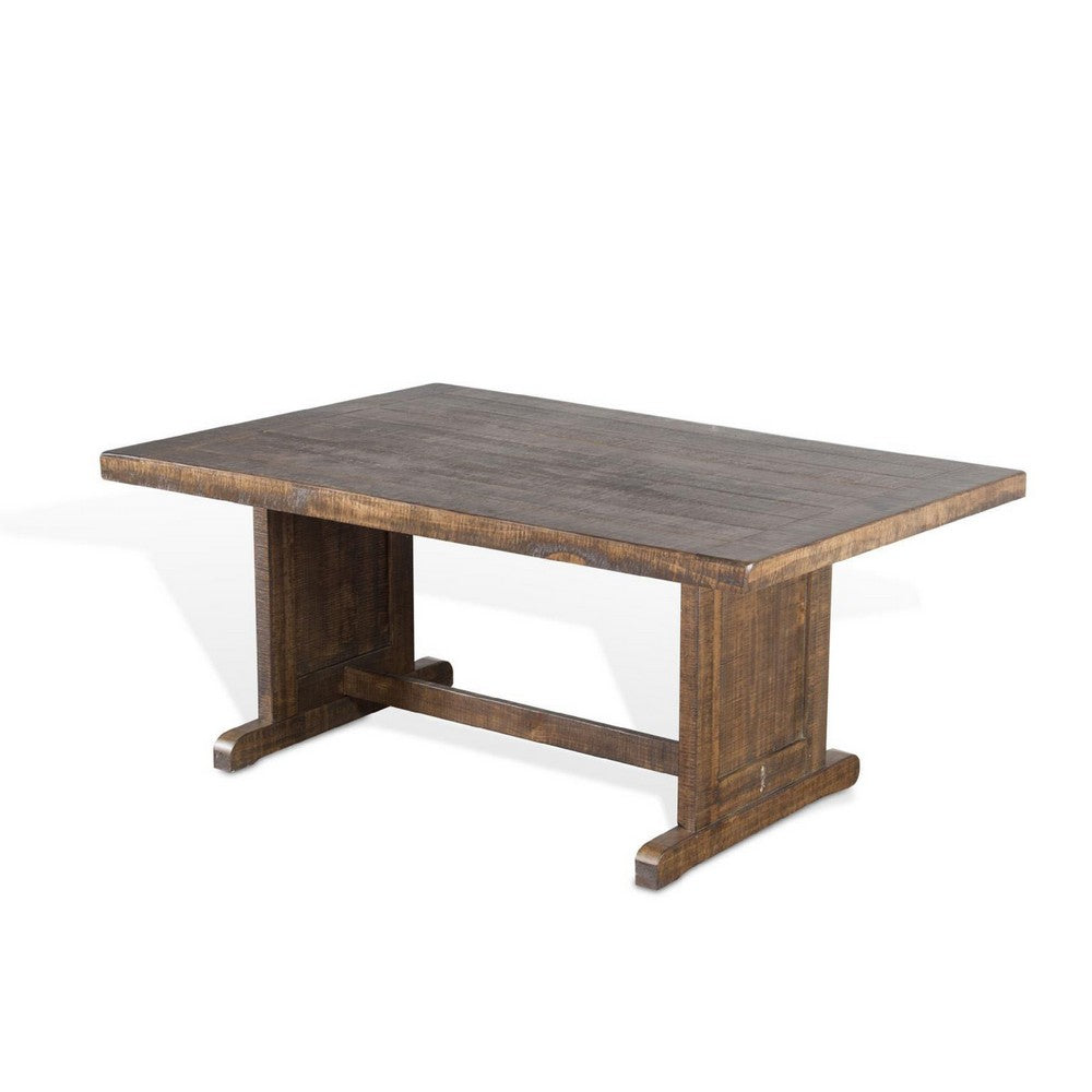 Camie Dining Table | 60" Rectangular Plank Top | Brown Mahogany Wood