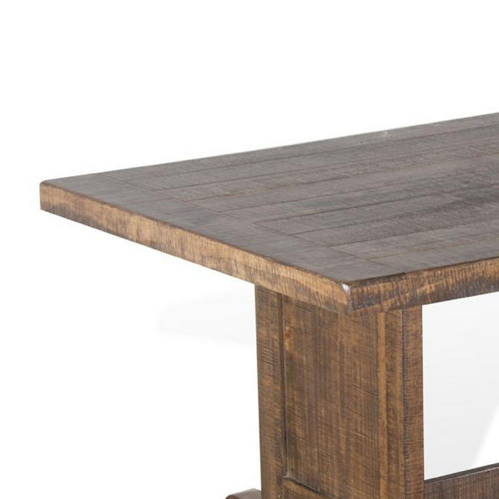 Camie Dining Table | 60" Rectangular Plank Top | Brown Mahogany Wood