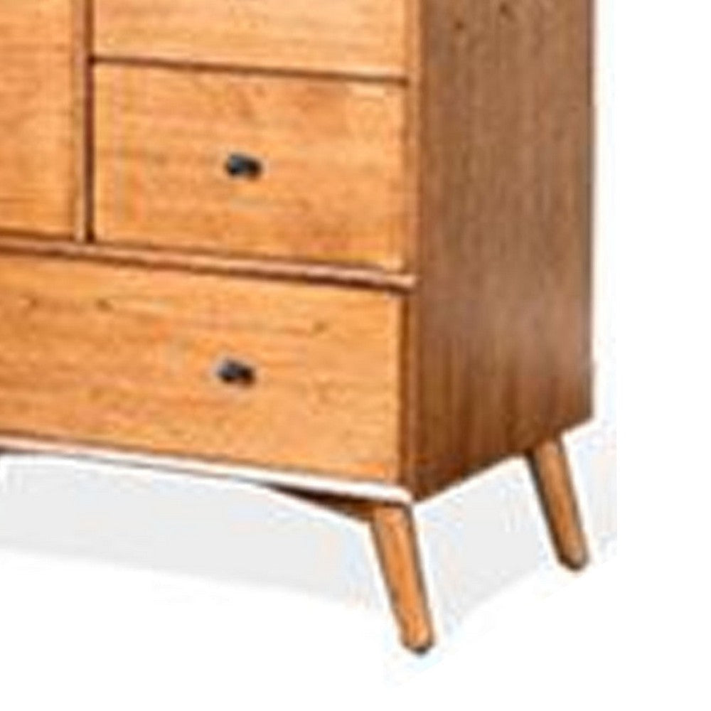 Amy Tall Dresser Chest | 5 Drawers | Black | Orange Brown Mahogany BM333361