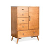 Amy Tall Dresser Chest | 5 Drawers | Black | Orange Brown Mahogany
