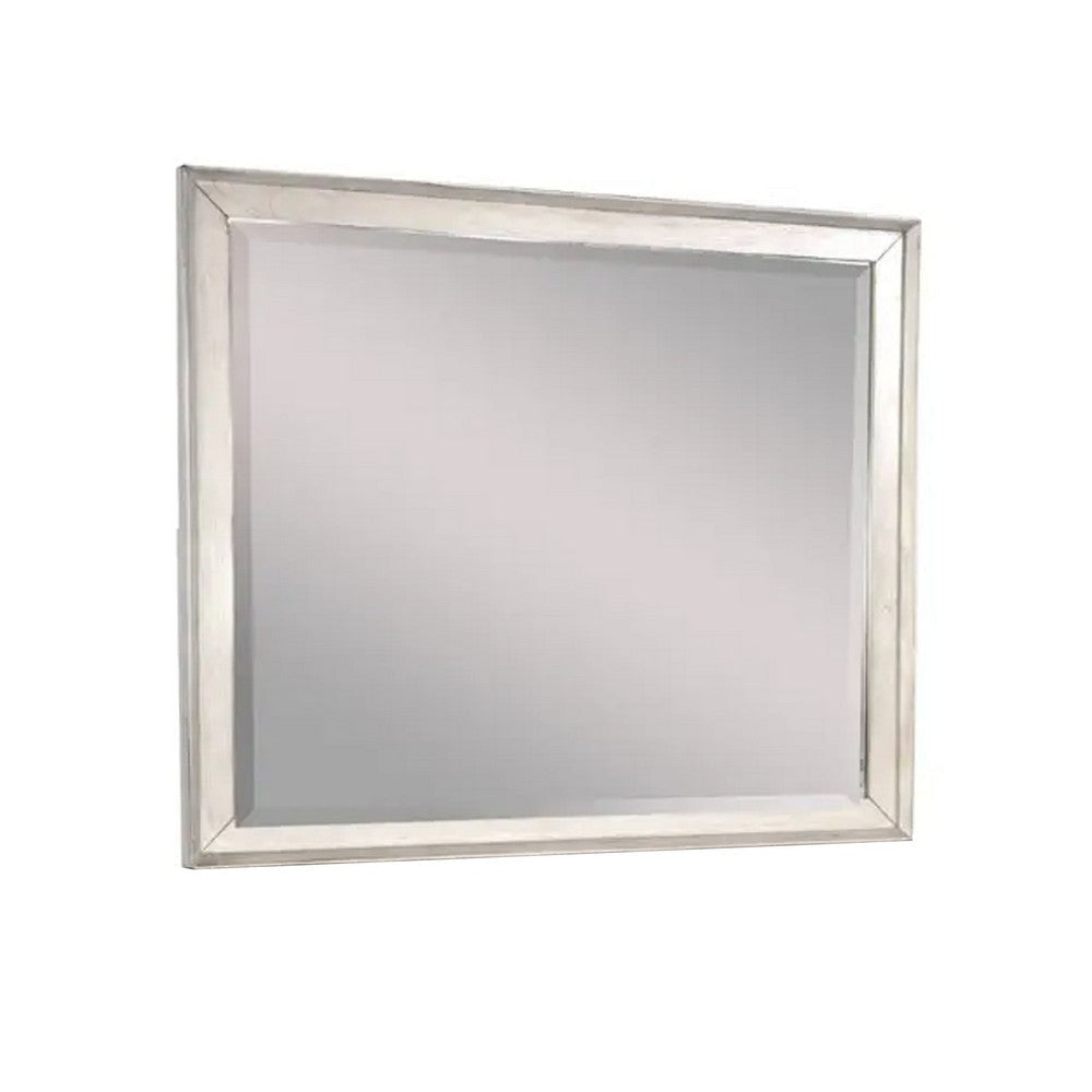 Amy Vanity Dresser Mirror | 36 x 42 Rustic Gray Mahogany Wood Frame