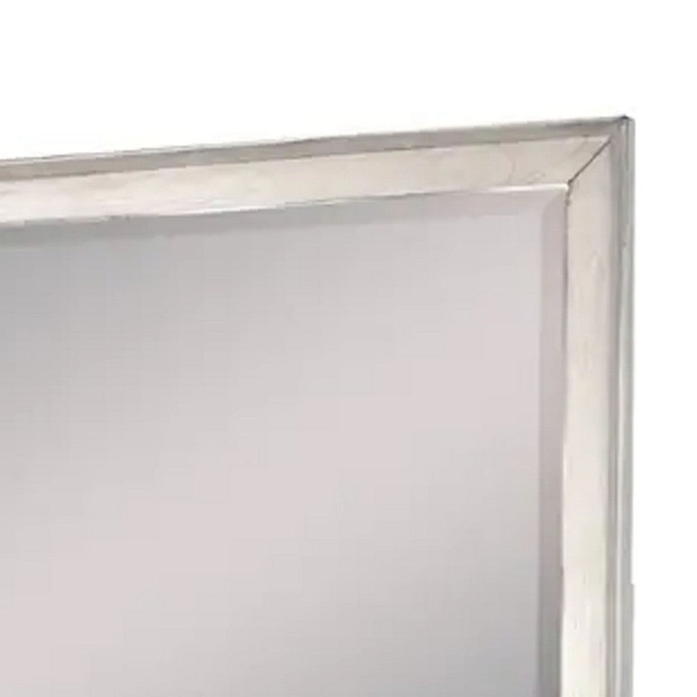 Amy Vanity Dresser Mirror | 36 x 42 Rustic Gray Mahogany Wood Frame