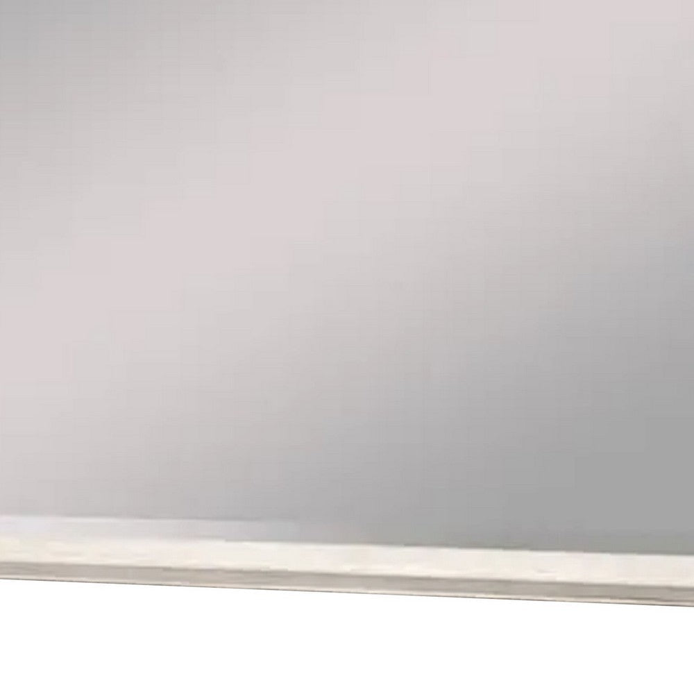 Amy Vanity Dresser Mirror | 36 x 42 Rustic Gray Mahogany Wood Frame