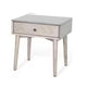 Amy Nightstand | 1 Drawer | Tapered Legs | Rustic Gray Mahogany Wood BM333364