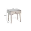 Amy Nightstand | 1 Drawer | Tapered Legs | Rustic Gray Mahogany Wood BM333364